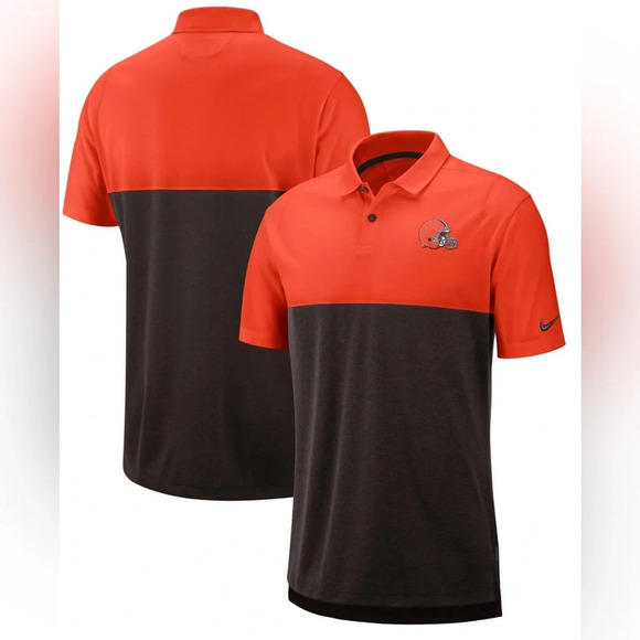 Cleveland Browns Nike Sideline Early Season Performance Polo - Orange/Brown XL - Picture 1 of 12